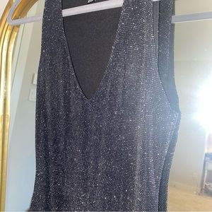 Shimmer Tinsel Black Dress - bachelorette / New Years / wedding